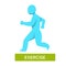 Exercise morning jogging isolated human figure vector illustration