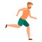 Exercise morning running icon, cartoon style