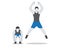 Exercise silhouette vector sports activity workout and loosing weight