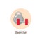 Exercise, Sport round flat icon, wellness concept