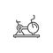 Exercise, Stationary Bike line icon, outline vector sign, linear pictogram isolated on white.
