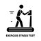 exercise stress test icon, black vector sign with editable strokes, concept illustration