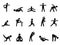 Exercise stretching icons