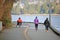 Exercise on Vancouver`s Stanley Park Seawall