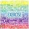 EXERCISE word cloud, fitness