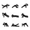 Exercises body workout stretching woman stick figure. Healthy life style vector illustration pictogram.