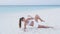 Exercising fitness woman doing Side Plank Crunches - Women healthy lifestyle