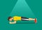 An exercising, training workout in plank position