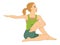 Exercising, woman doing stretching, illustration