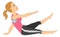 Exercising, woman doing stretching, illustration