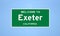 Exeter, California city limit sign. Town sign from the USA.