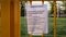 Exeter, DEVON, UK - April 16 2020: Notice attached to railings at a local children`s play area during Covid-19 epidemic