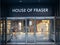 EXETER, DEVON, UK - December 03 2019: Former House of Fraser store on Exeter High Street.  The interior is partially emptied of sh