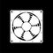 Exhaust fan black icon on dark background