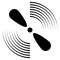 Exhaust fan icon ventilator symbol silhouette. Propeller sign.