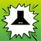 Exhaust hood. Kitchen ventilation sign. Black Icon on white popart Splash at green background with white spots. Illustration