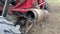 The exhaust pipe of the red buggy twitches after starting the engine