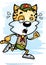 Exhausted Cartoon Male Bobcat Scout