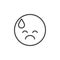 Exhausted emoticon outline icon