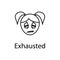 exhausted girl face icon. Element of emotions for mobile concept and web apps illustration. Thin line icon for website design and