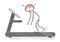 Exhausted man on treadmill  illustration concept