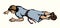 An exhausted person lies on the ground. Vector drawing