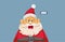 Exhausted Santa Yawning Vector Cartoon Illustration