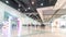 Exhibition event convention hall business blur background of tech expo, trade fair, passenger terminal or museum gallery lobby