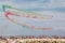 Exhibition of Italian aerobatic team Frecce Tricolori in Versilia Marina di Massa