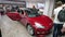Exhibition mondial Paris Motor Car Show with new Tesla Model 3