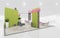 Exhibition Stand in Green and Pink colors 3d Rendering