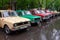 Exhibition of vintage Soviet cars in the park Sokolniki. Moscow, Russia