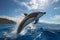 Exhilarating display as a dolphin propels itself skyward with elegance