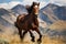 Exhilarating and graceful display of wild horses galloping freely across  Montana wilderness,