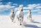 Exhilarating Image of Horses Running on a White Sand Beach, Perfect for Stock Imagery Generative AI Illustration