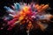 Exhilarating Space colorful explosion. Powder color smoke