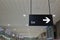 Exit and arrow information board sign international airport terminal