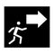 Exit with arrow sign solid icon. Evacuation vector illustration isolated on white. Emergency glyph style design