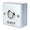 EXIT button in matte aluminium case isolated on white background