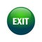 Exit button vector.Green button round