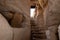 The exit  from the economic cave - columbarium - a dovecote near the excavations of the ancient Maresha city in Beit Guvrin, near