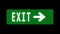 Exit emergency sign. Emergency fire exit sign animation. Running man toward the door. Green color. 4K video