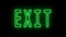 Exit emergency sign. Emergency fire exit sign animation. Running man toward the door. Green color. 4K video