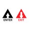 Exit and enter vector icons. Flat design