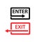 Exit and enter vector icons. Flat design