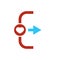 Exit icon, Logout and output icon with heart sign. Exit icon and favorite, like, love, care symbol