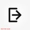 The exit icon. Logout and output, outlet, out symbol. Vector logo