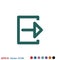 The exit icon. Logout and output, outlet, out symbol. Vector logo