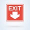 Exit logout icon emergency and arrow. vector red