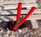 Exit point of underground electrical communications at a construction site